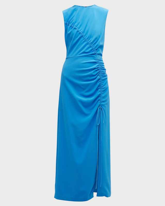 Ruched Seamed Midi Dress
